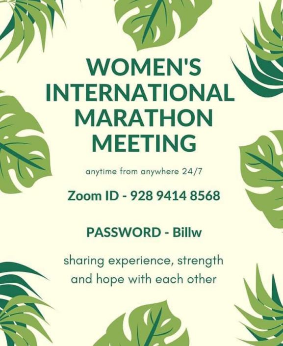 Sobriety Calendar 2023 WOMEN'S INTERNATIONAL MARATHON MEETING 24/7 AA Netherlands