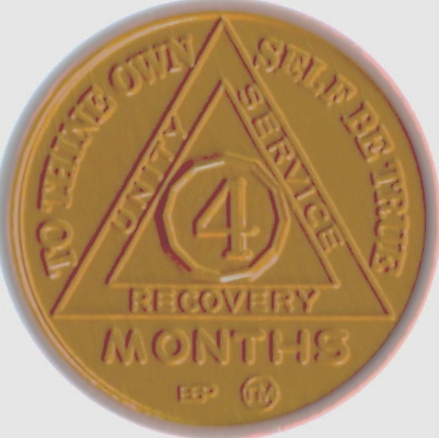 04 Months Sobriety Chip - Aluminium